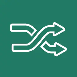 Shuffle icon with two crossing arrows