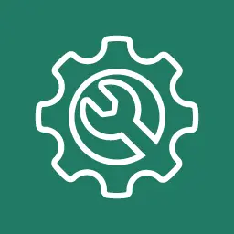 Gear with wrench icon for settings