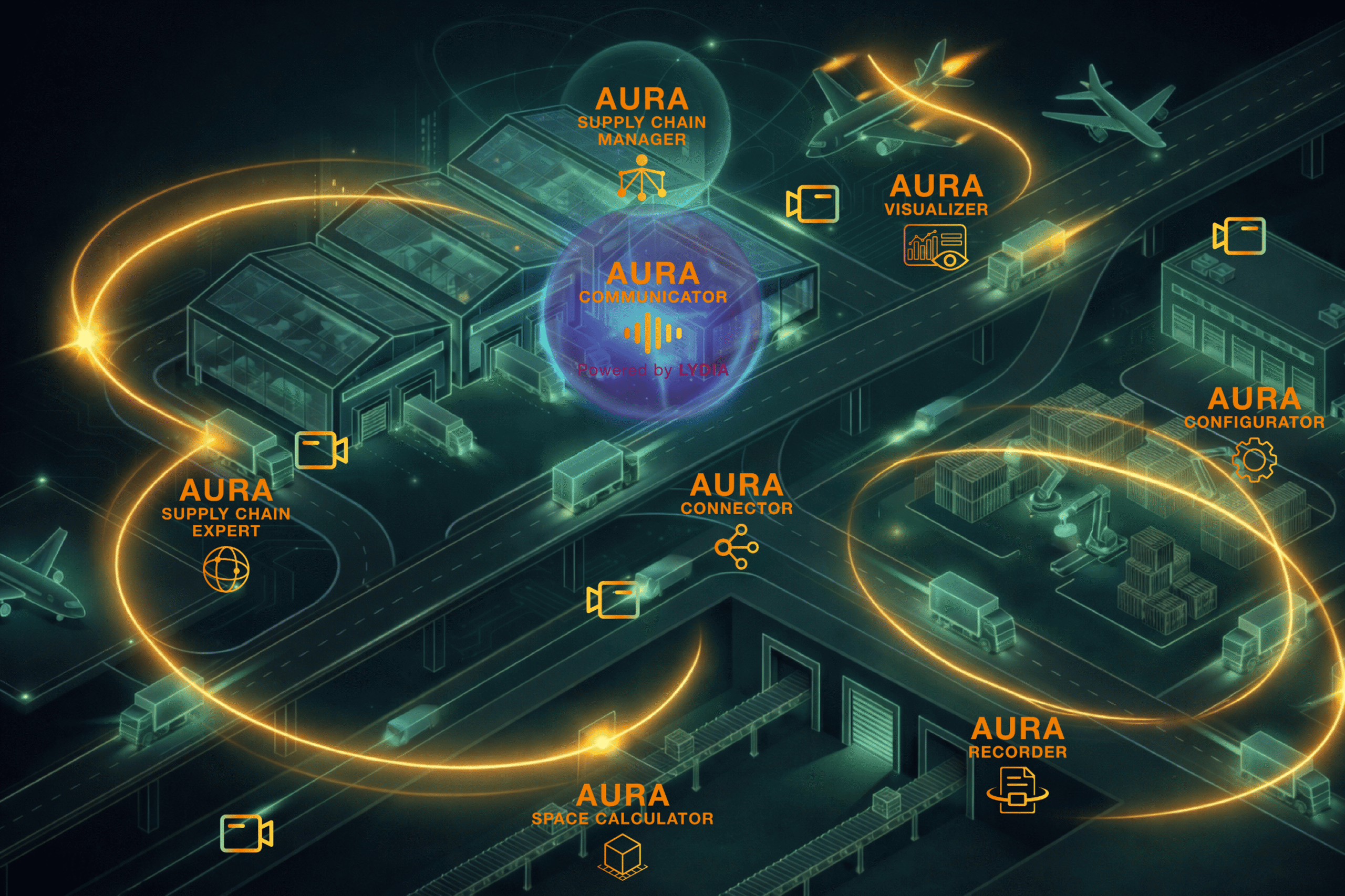 Aura supply chain solutions and tools visualization.