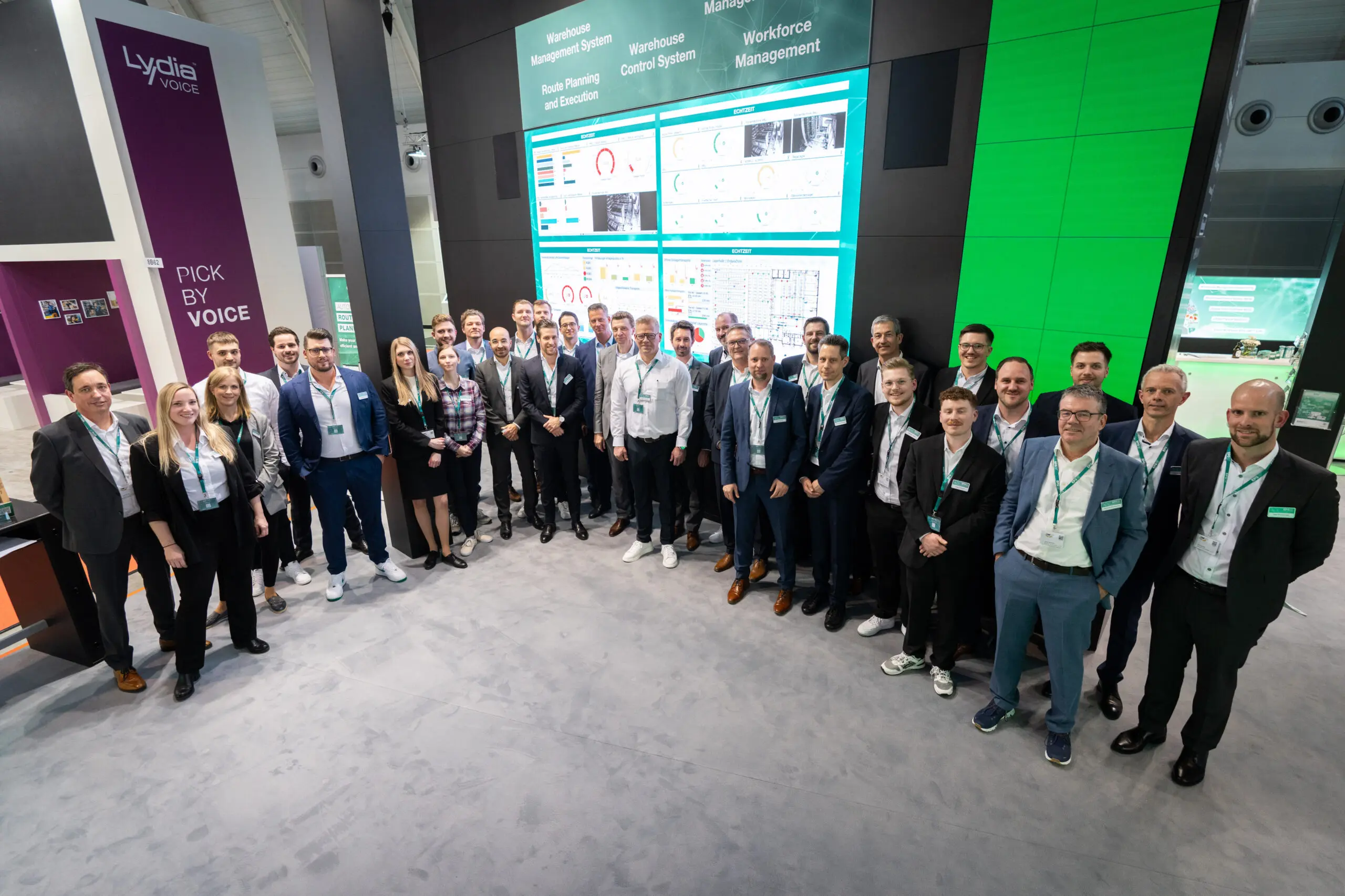 Group at warehouse management system expo
