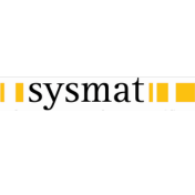 Sysmat logo with yellow accents