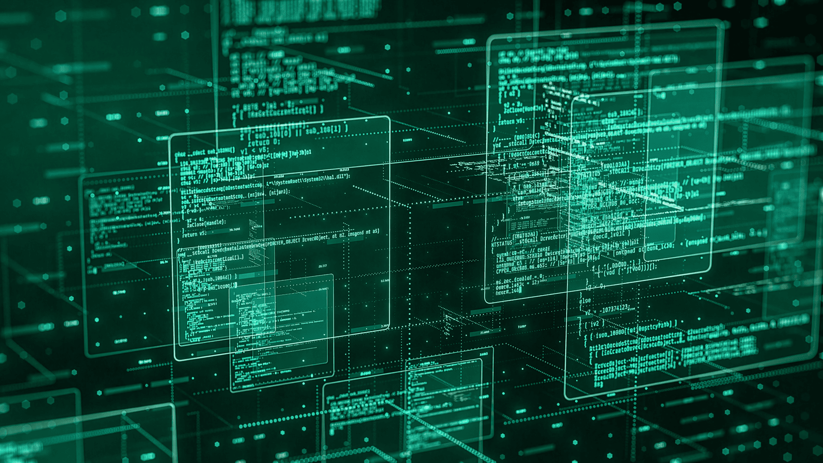Abstract digital code and data interface background.