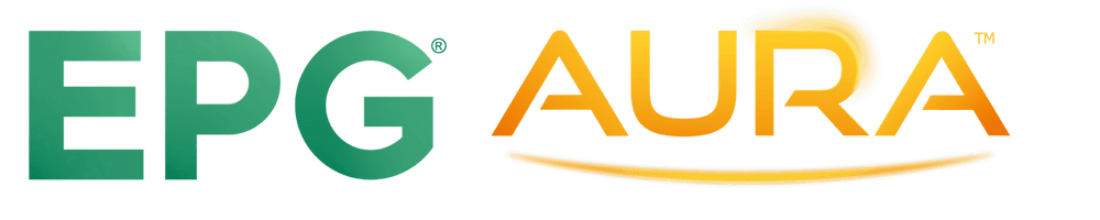 EPG Aura logo with green and orange colors.