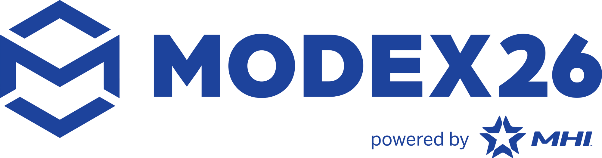 MODEX26 logo powered by MHI