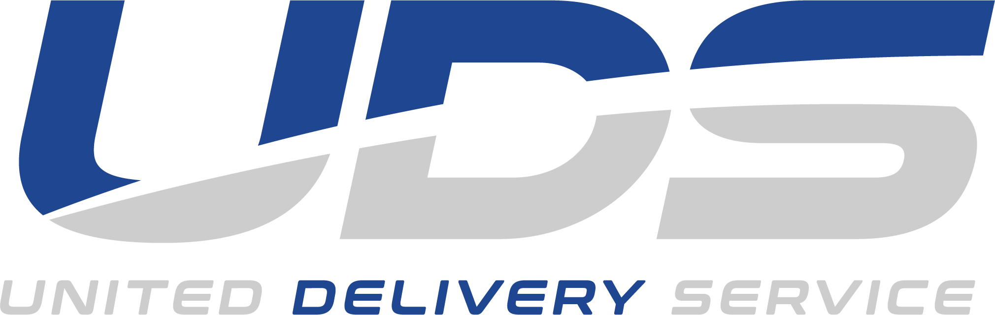United Delivery Service logo, blue and gray colors.