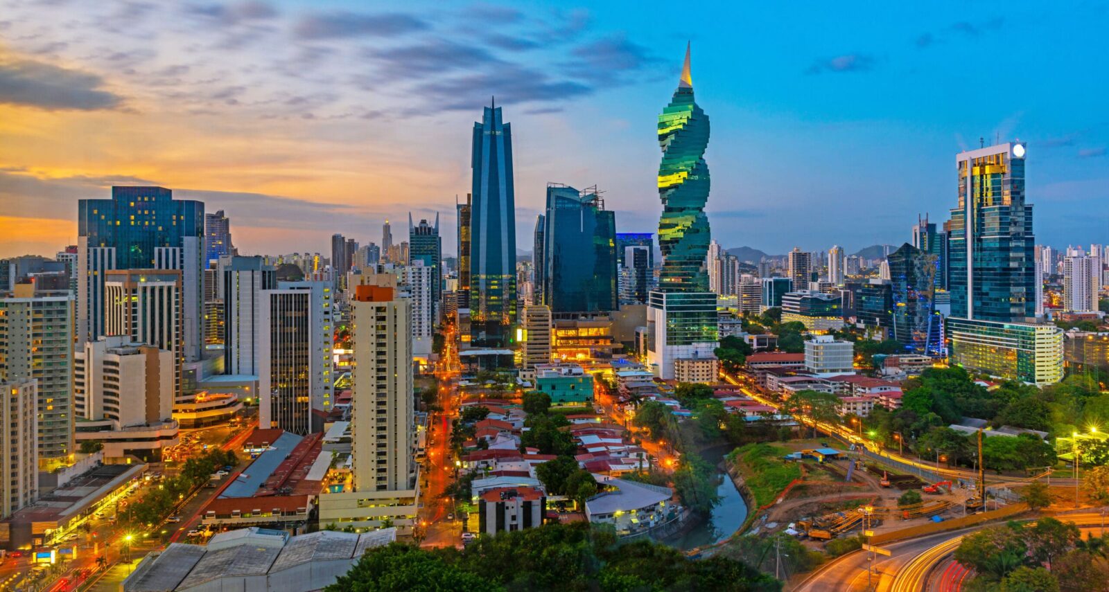 Skyscrapers in a city