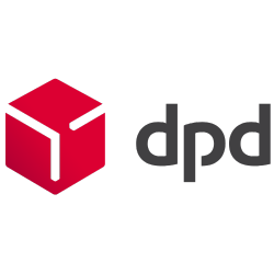 DPD logo with red cube design