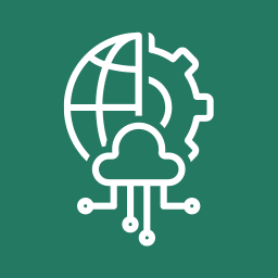 Cloud computing and global technology icon