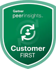 Customer First badge from Gartner Peer Insights