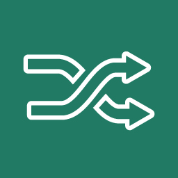 Shuffle icon with two crossing arrows