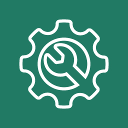 Gear with wrench icon for settings