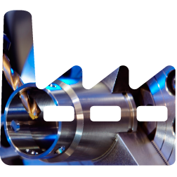 Metal drilling machine in action, close-up view.