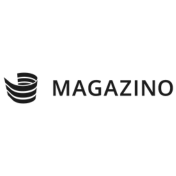 Magazino company logo, stylized text with icon.