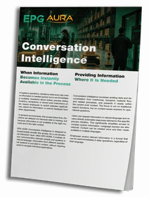 EPG AURA Conversation Intelligence brochure on logistics processes.
