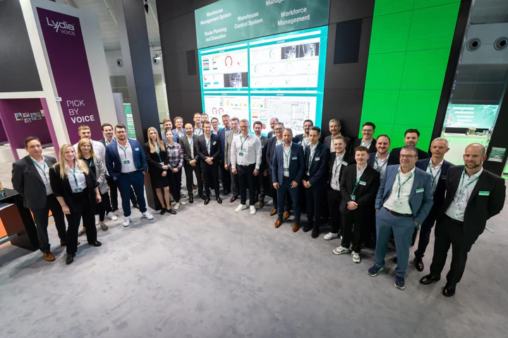 Group at warehouse management system expo