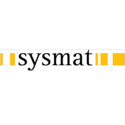 Sysmat logo with yellow accents