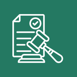 Legal document with a gavel icon