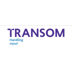 Transom Handling logo in blue and purple