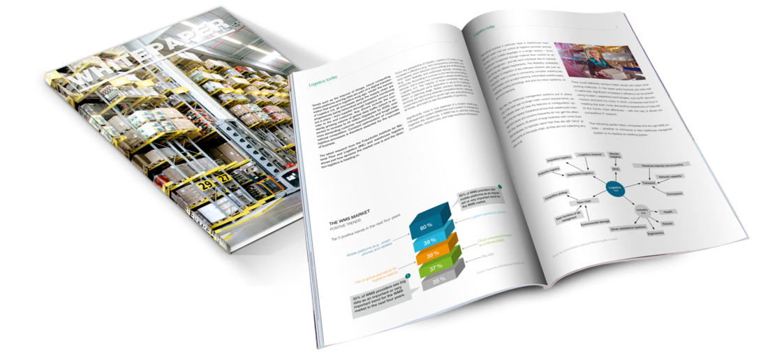 Open logistics whitepaper with charts and diagrams.