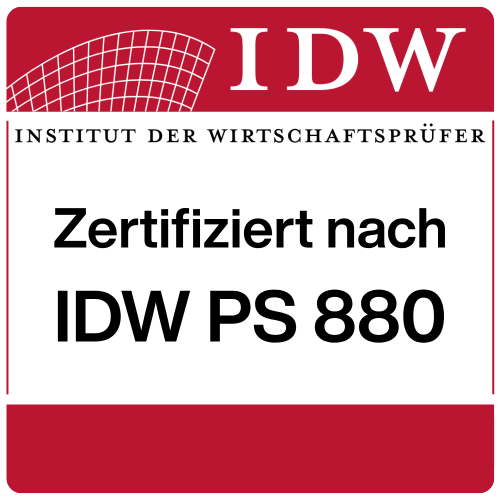 IDW Zertifizierung nach PS 880 Standard