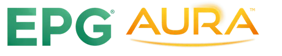 EPG Aura logo with green and orange colors.