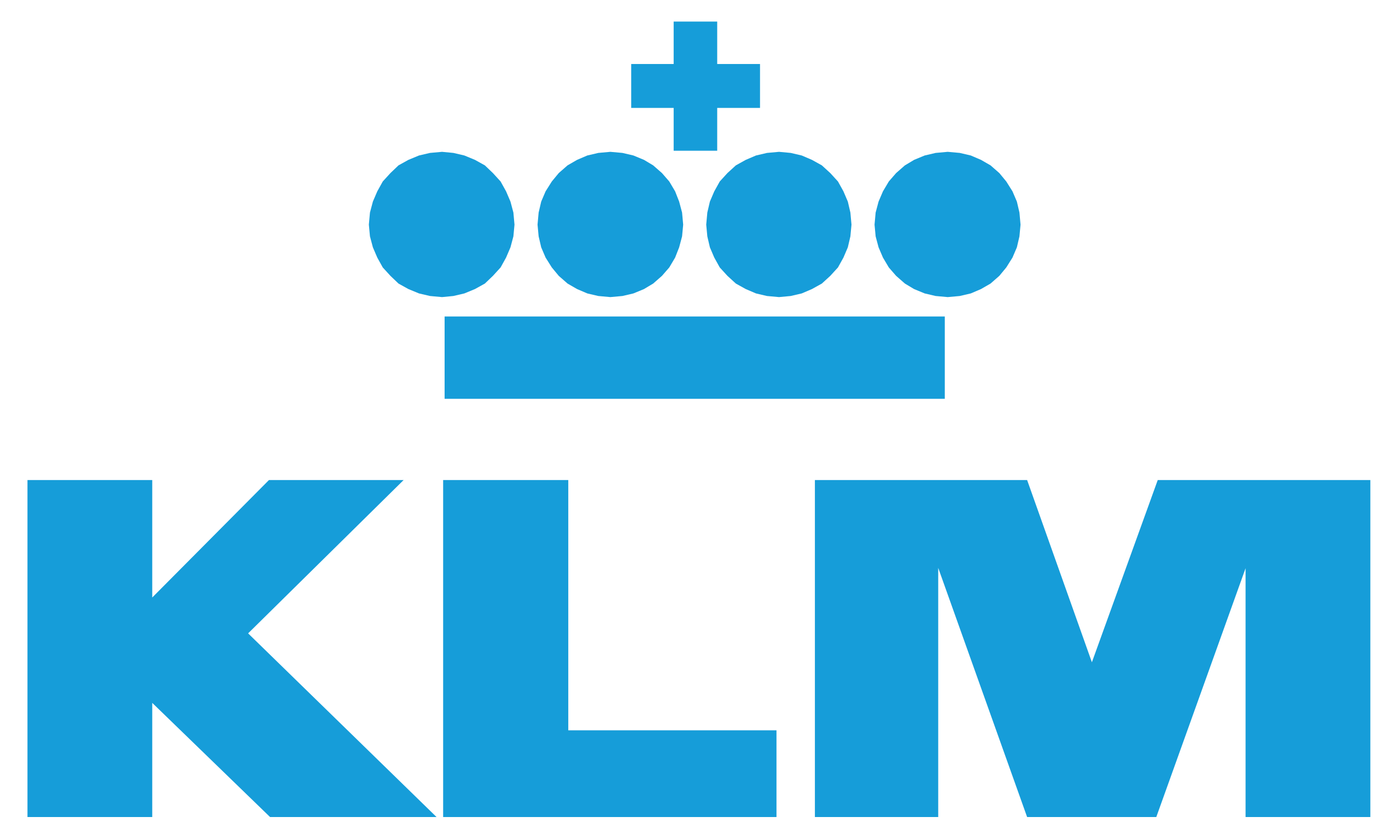 KLM logo with blue crown design