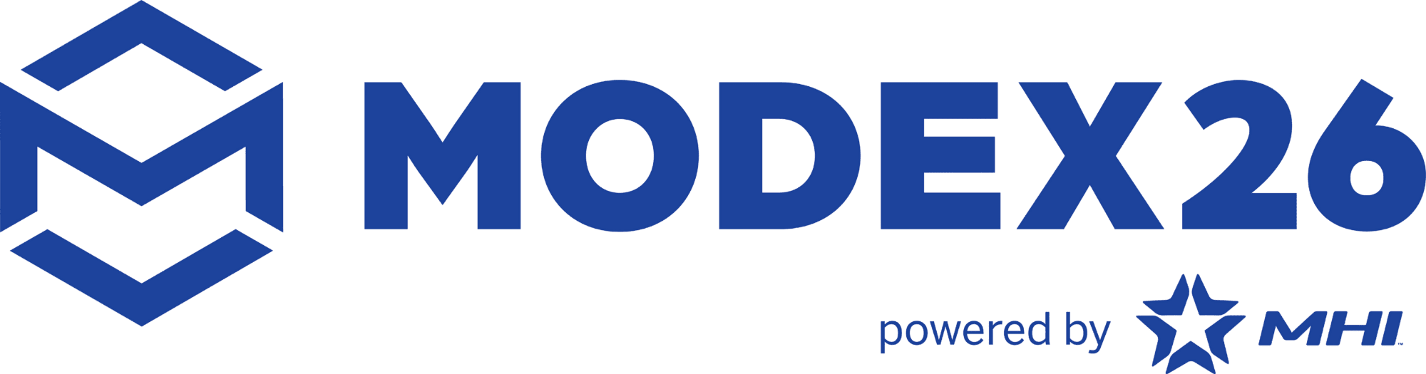 MODEX26 logo powered by MHI