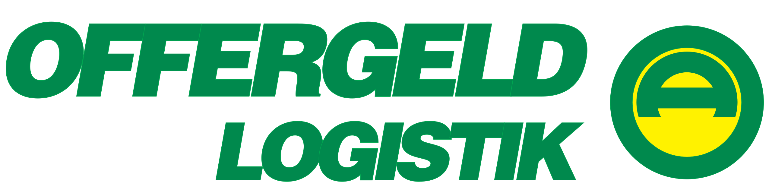 Offergeld Logistik logo with green and yellow design.