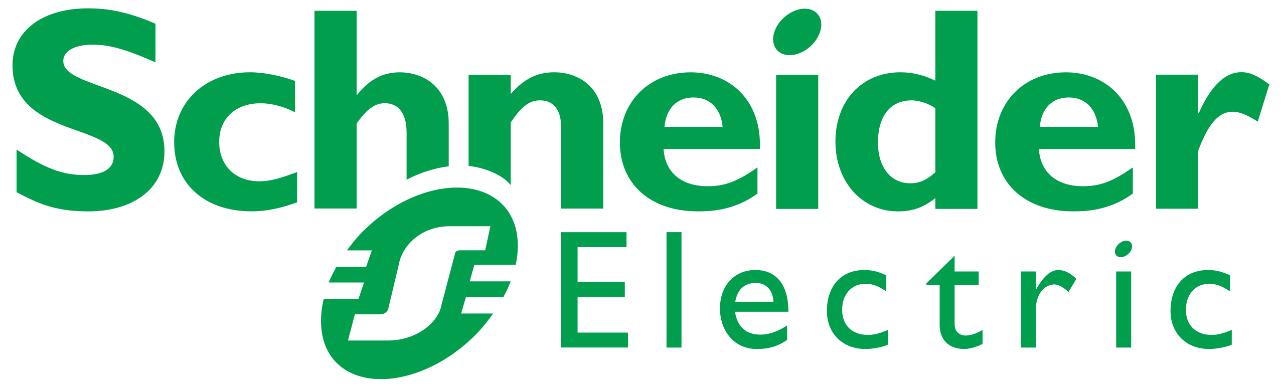Schneider Electric logo in green letters